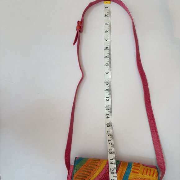 Sharif Unique Vintage Art Leather Flap Patchwork Crossbody Bag Colorful - Picture 13 of 13